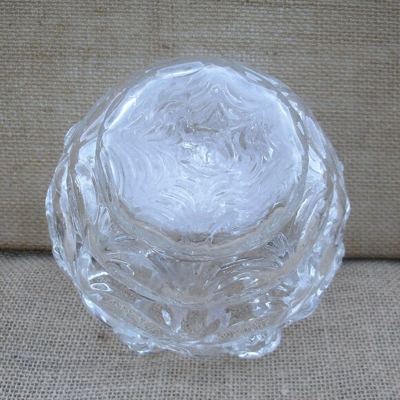 Vintage Art Glass Rose Bowl with Flower Frog - Picture 7 of 16